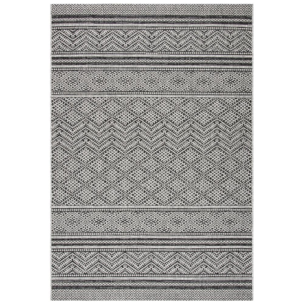 Courtyard Black/Gray 7 ft. x 10 ft. Chevron Tribal Indoor/Outdoor Patio  Area Rug price history on PriceWatchPro