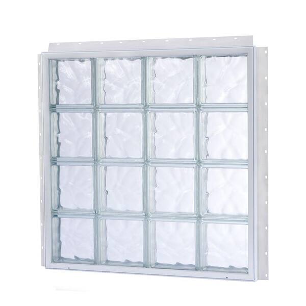 TAFCO WINDOWS 48 in. x 24 in. NailUp Solid Wave Pattern Vinyl Glass Block Window