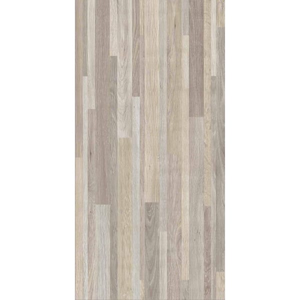 TrafficMaster Taupe 12 in. x 24 in. Banded Wood Peel and Stick Parquet Vinyl Tile Flooring