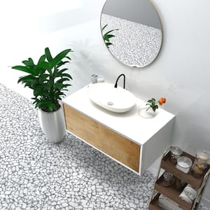 Wall-Mounted 47.24 in. W x 21.65 in. D x 15.75 in. H Bath Vanity in Matt White with White Wood Top with White Basin