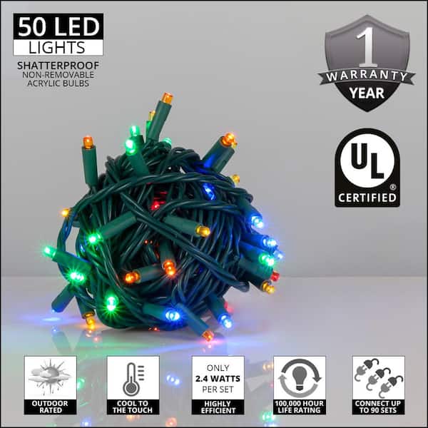 24 ft. 70-Light Multicolor 5 mm LED Mini Light Set