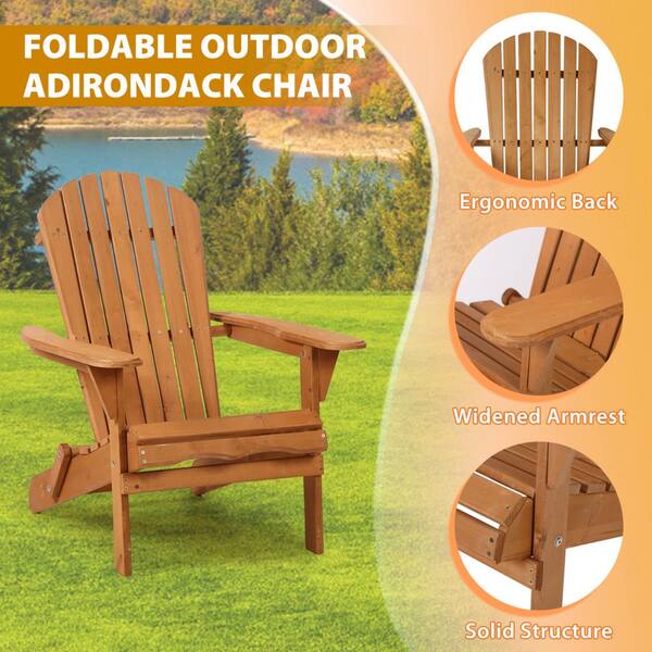 Furniture of America Bella Natural Folding Solid Acacia Wood