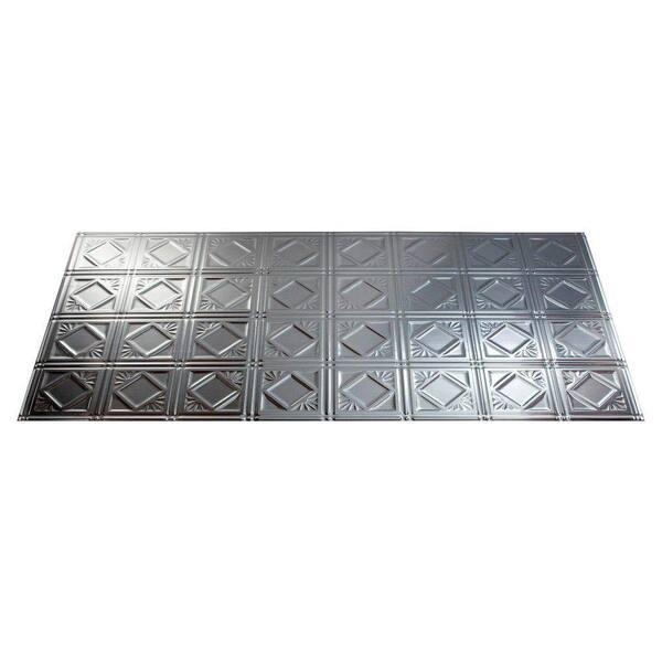 Fasade Traditional 4 2 ft. x 4 ft. Brushed Aluminum Lay-in Ceiling Tile