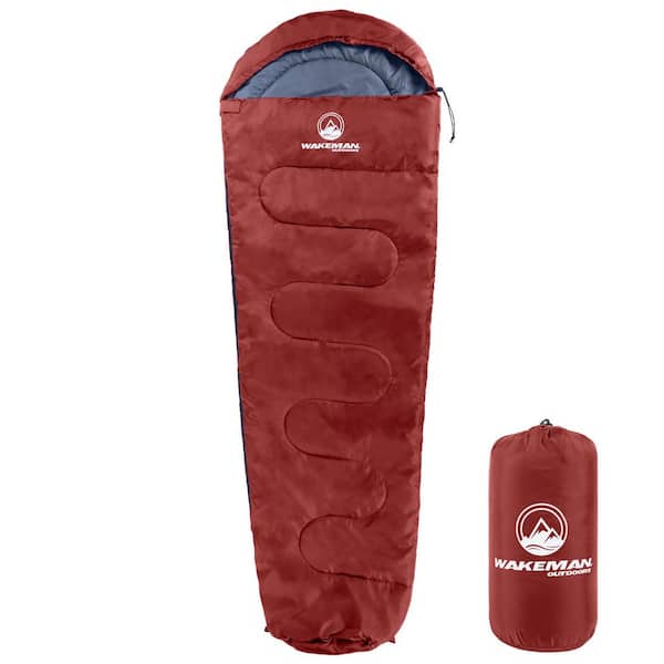 Mummy Sleeping Bag - Adult Cold Weather Sleeping Bag Rated to 10°F - Waterproof with Drawstring Hood, Red