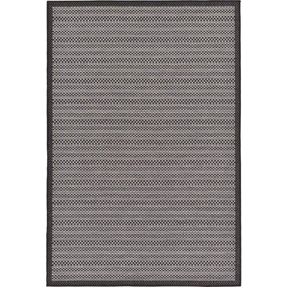 Outdoor Checkered Gray 5' 3 x 8' 0 Area Rug price history on PriceWatchPro
