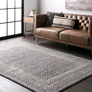 Elodie Checkered Diamonds Gray 4 ft. x 6 ft. Area Rug