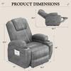 LACOO Gray Leather Power Lift Standard (No Motion) Recliner with Power Lift T-LR84LMP4