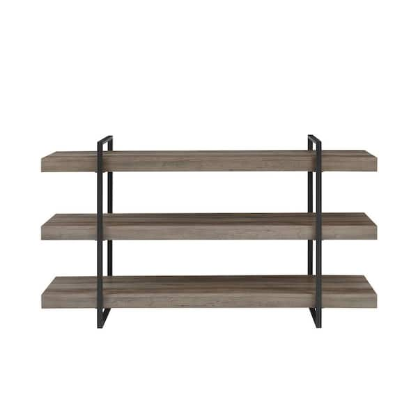 Welwick Designs Dark Walnut/Black Wood and Metal Industrial Wall Organizer  with Hooks HD9344 - The Home Depot