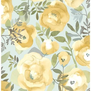 Orla Yellow Floral Yellow Wallpaper Sample