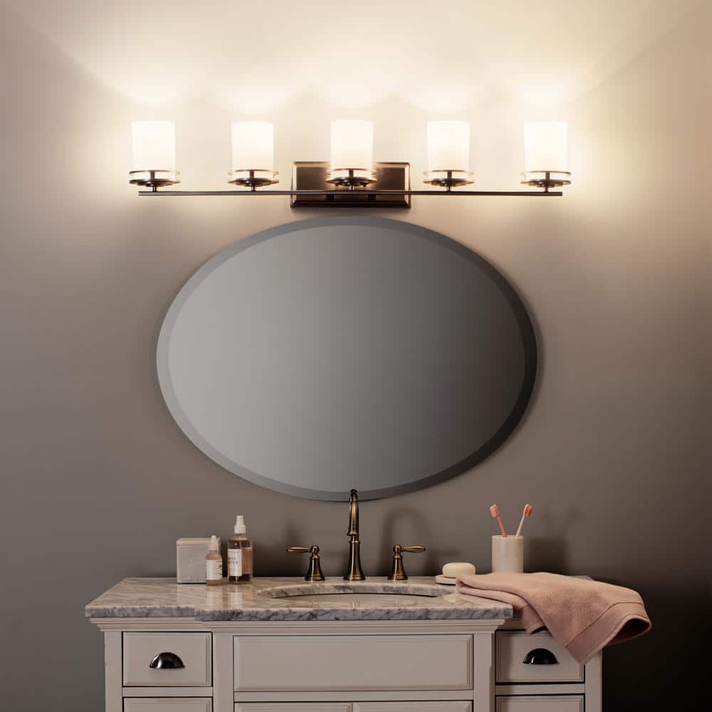 Hendrik 43" Brushed Nickel 5-Light Bathroom Vanity Light
