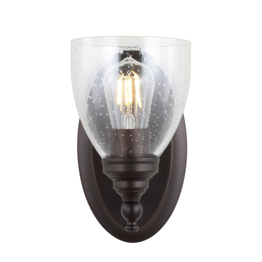 Marais 5.5" Oil Rubbed Bronze Metal and Glass Wall Sconce