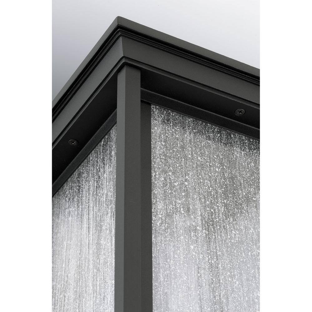 Endicott 18" Black Porcelain Lantern with Linen Glass Shade