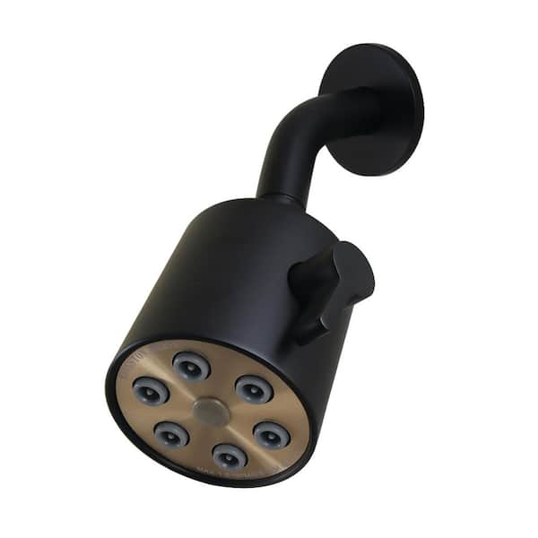 Shower Scape 2-Spray Pattern 2.81 in. Wall Mount Rain Fixed Shower Head in Matte Black