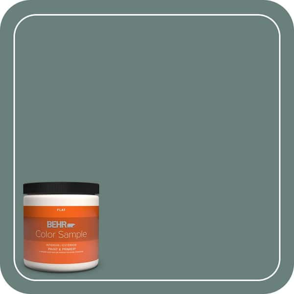 BEHR PREMIUM PLUS 8 oz. #N430-5 Aspen Valley Flat Interior/Exterior Paint & Primer Color Sample