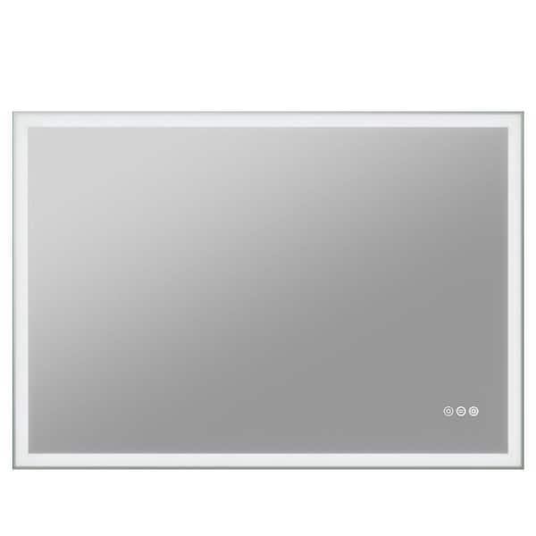 ANZZI 40 in. W x 28 in. H Rectangular Frameless LED Front