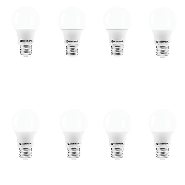 EcoSmart 40-Watt Equivalent A19 Non-Dimmable LED Light Bulb Soft White (8-Pack)