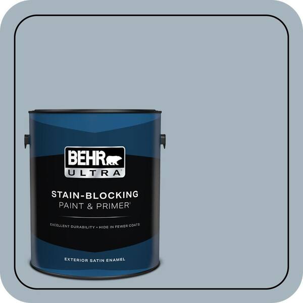 BEHR ULTRA 1 gal. #N480-3 Shadow Blue Satin Enamel Exterior Paint & Primer