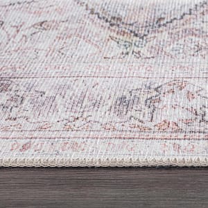 Cream 7 ft. 7 in. x 9 ft. 6 in. Bohemian Distressed Vintage Machine Washable Area Rug