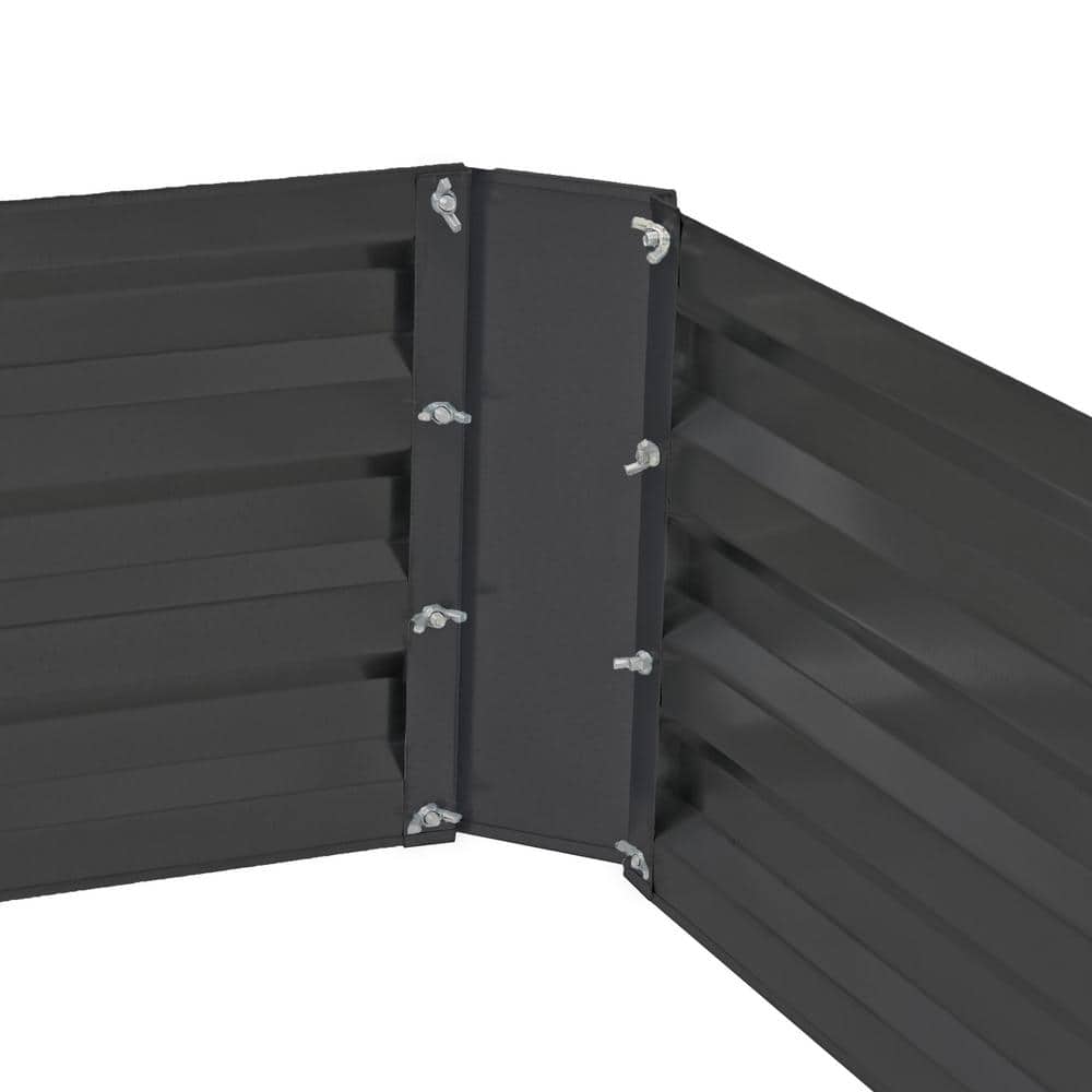 Gray Galvanized Steel 4' x 8' Raised Garden Bed