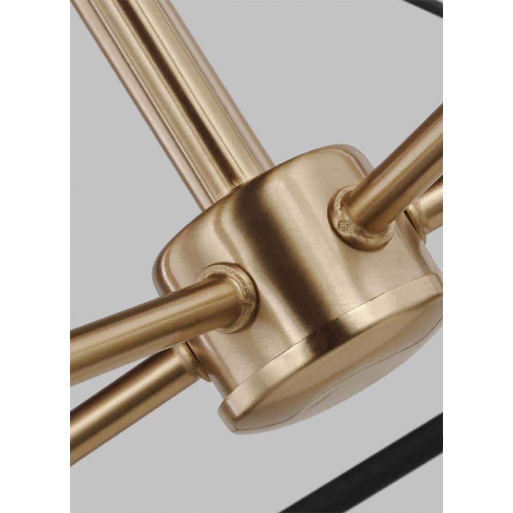 Zarra Satin Brass 5-Light Contemporary Lantern Chandelier