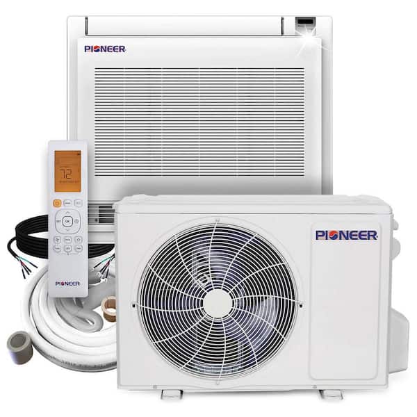 12,000 BTU 1 Ton Ductless Mini Split 24.6 SEER Floor-Mounted Console Air Conditioner with Heat Pump 230-Volt
