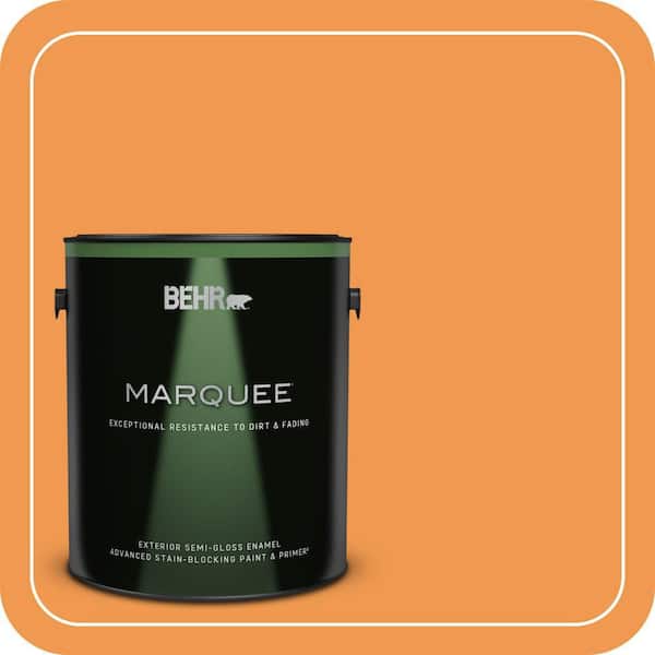 BEHR MARQUEE 1 gal. #270B-6 Autumn Orange Semi-Gloss Enamel Exterior Paint & Primer