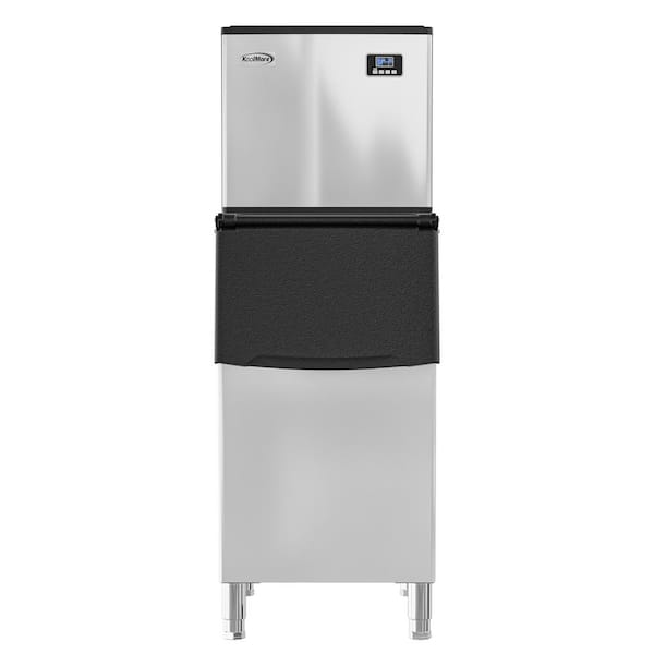 Koolmore 25 in. Stainless-Steel Commercial Ice Maker with Full Cube Production, 418 Lbs/24h