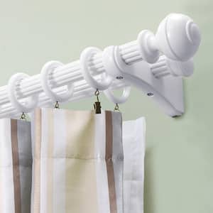 Mix And Match White Wood Double 7 in. Projection Curtain Rod Bracket (Set of 2)