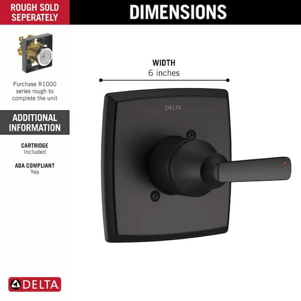 Delta Ashlyn 1-Handle Wall Mount Valve Faucet Trim Kit in Matte