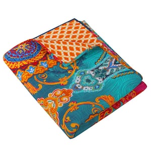 Mackenzie Multi-Colored Quilted Cotton Throw Blanket