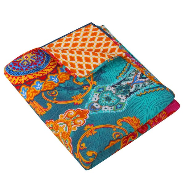 LEVTEX HOME Mackenzie Multi-Colored Quilted Cotton Throw Blanket