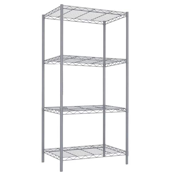 Home Basics 4-Tier 46.5 in. Steel Wire Shelf Gray