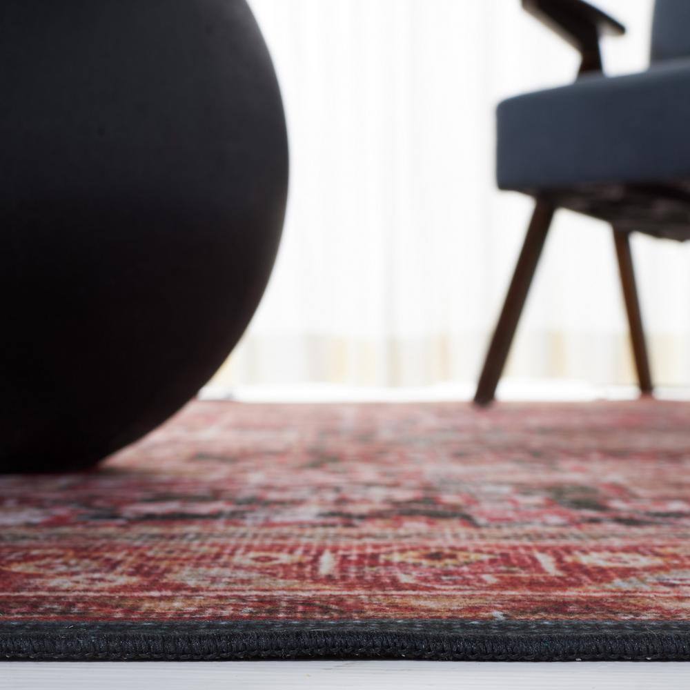 Tucson Rust and Green 3' x 5' Washable Area Rug