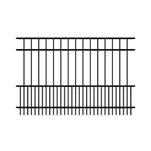 Benson 4 ft. x 6 ft. Black Aluminum Puppy Picket Fence Panel