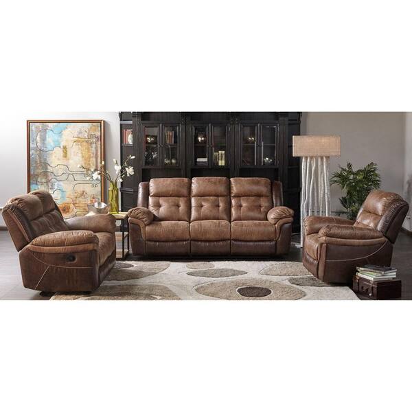 Cambridge Hawk 3-Piece Brown Living Room Set