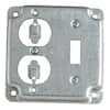 2-Gang 4 in. RS Duplex/Toggle Switch Square Box Cover - Silver (Case of 10)