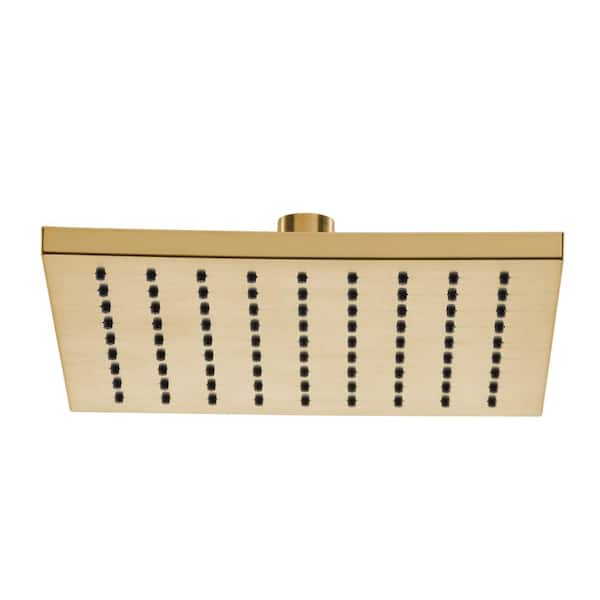 Modern 1-Spray 8.8 in. Single Wall Mount Fixed Rain Shower Head in Matte Gold Modern 1-Spray 8.8 in. Single Wall Mount Fixed Rain Shower Head in Matte Gold