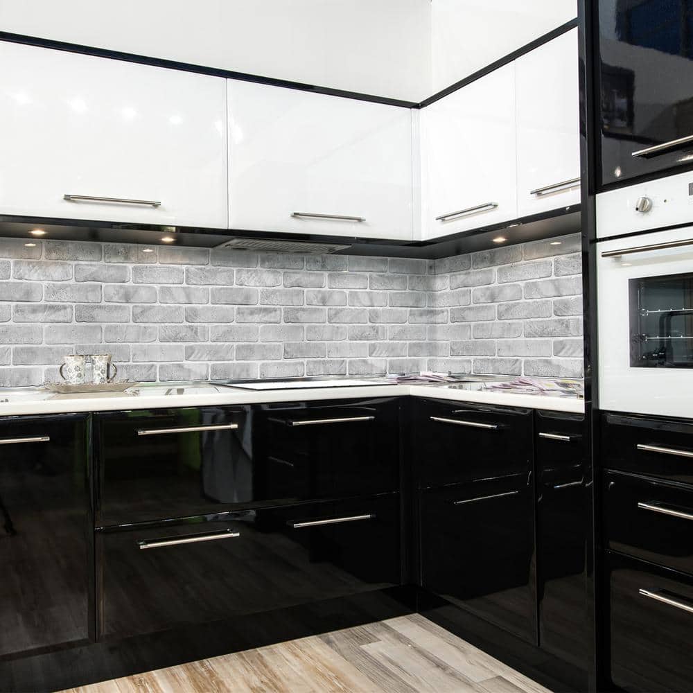 Vintage Gray Faux Brick 3D PVC Wall Paneling