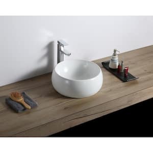 12 in. Above Vanity Counter Bathroom Porcelain Ceramic Vessel Sink in White