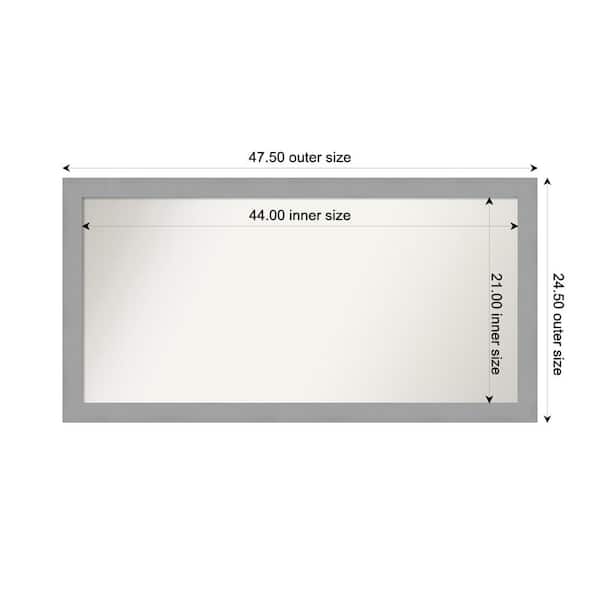 Amanti Art Brushed Nickel 47.5 in. x 24.5 in. Custom Non-Beveled Recycled Polystyrene Framed Bathroom Vanity Wall Mirror