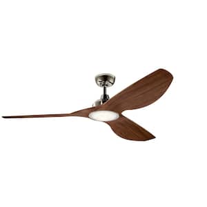 Imari 65 in. Indoor Polished Nickel Downrod Mount Ceiling Fan with Integrated LED with Wall Control Included