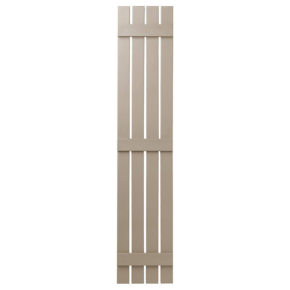 16 in. x 71 in. Polypropylene 4 Board Open Board and Batten Shutters Pair in Pebblestone Clay price history on PriceWatchPro