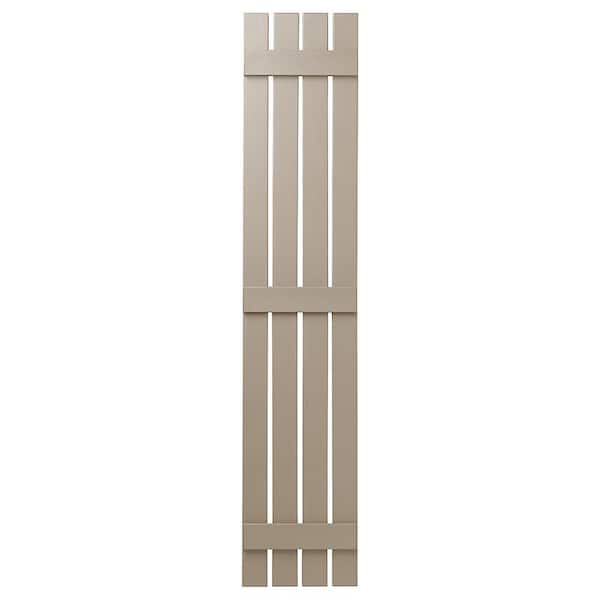 Ply Gem 16 in. x 71 in. Polypropylene 4 Board Open Board and Batten Shutters Pair in Pebblestone Clay