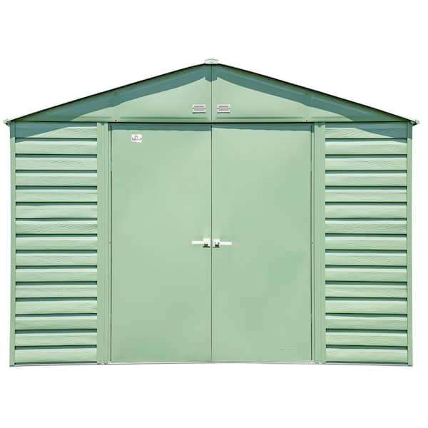 Arrow 10 ft. x 12 ft. Green Metal Storage Shed With Gable Style Roof 115 Sq. Ft.