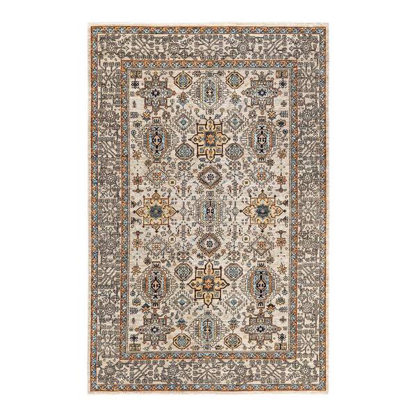 Solo Rugs Serapi One-of-a-Kind Traditional Ivory 6 ft. x 9 ft. Hand Knotted Tribal Area Rug