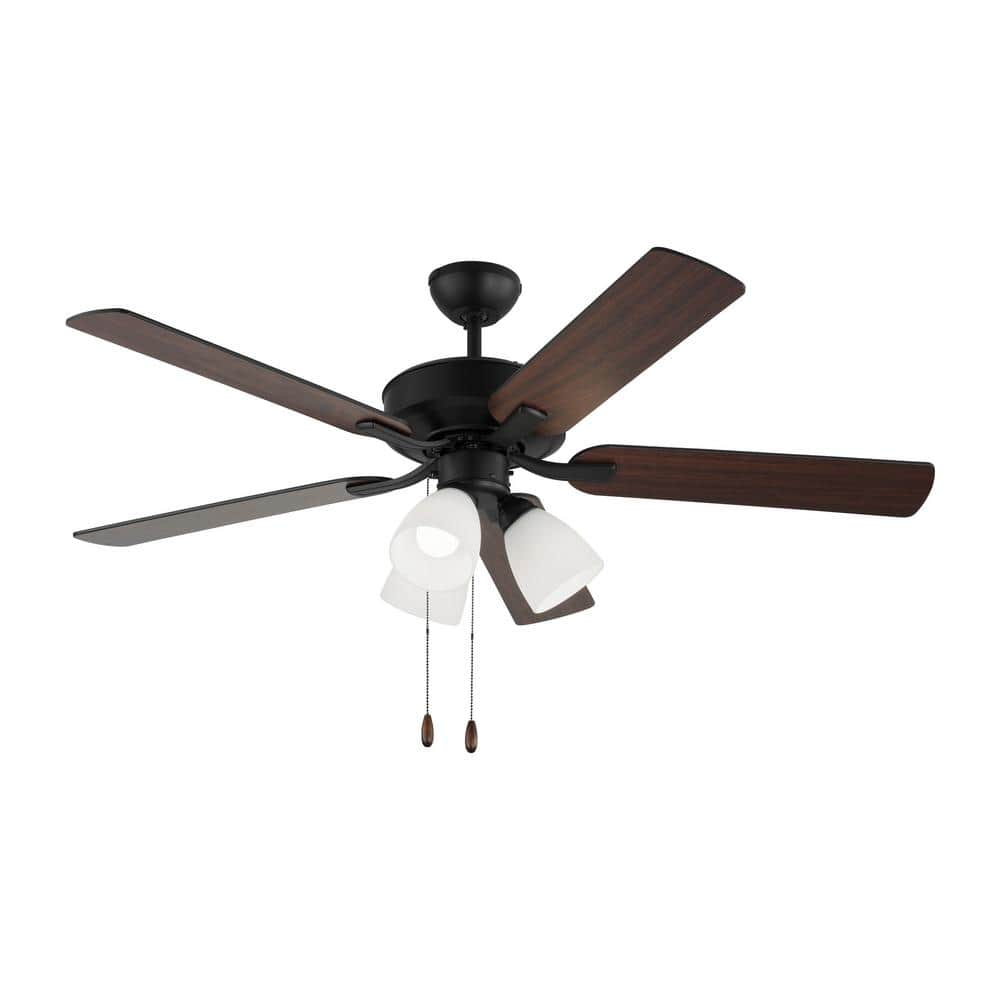Midnight Black 52'' Ceiling Fan with Frosted Glass LED Lights