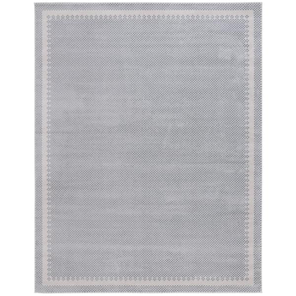 Continental 7 ft. x 9 ft. Gray/Beige Border Latticework Area Rug