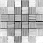 White and Gray 12 in. x 12 in. Sticks Polished Marble Mosaic Tile (5.00 sq. ft./Case)