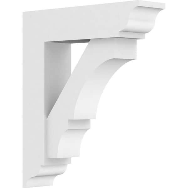 Ekena Millwork Standard Balboa 3 in. W x 14 in. H x 12 in. D Signature Urethane Polyurethane Bracket With Traditional Ends