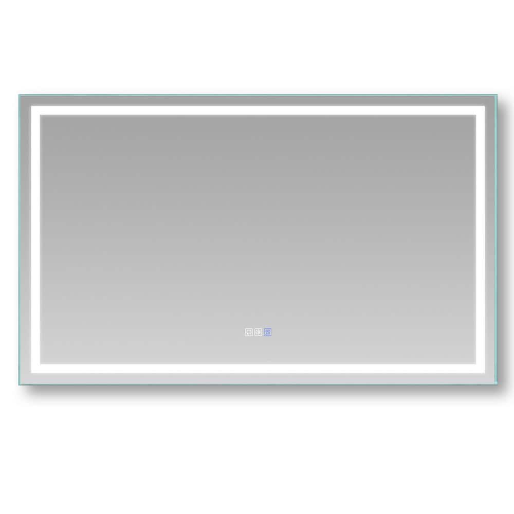 60 in. W x 36 in. H Large Rectangular Frameless Wall Anti-Fog Bathroom Vanity Mirror in Silver with Memory Dimmer price history on PriceWatchPro